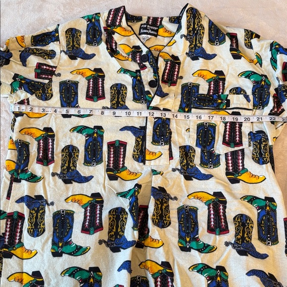 Joe Boxer for Neiman Marcus Cowboy Boot Flannel Nightshirt pajamas size L / XL - Picture 4 of 10